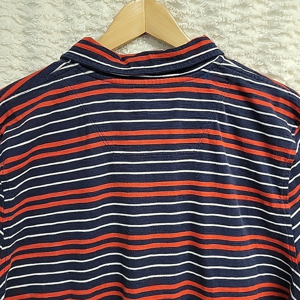 The North Face Men's Golf Polo Shirt Red White Blue Striped Size Large Cotton - Picture 4 of 10